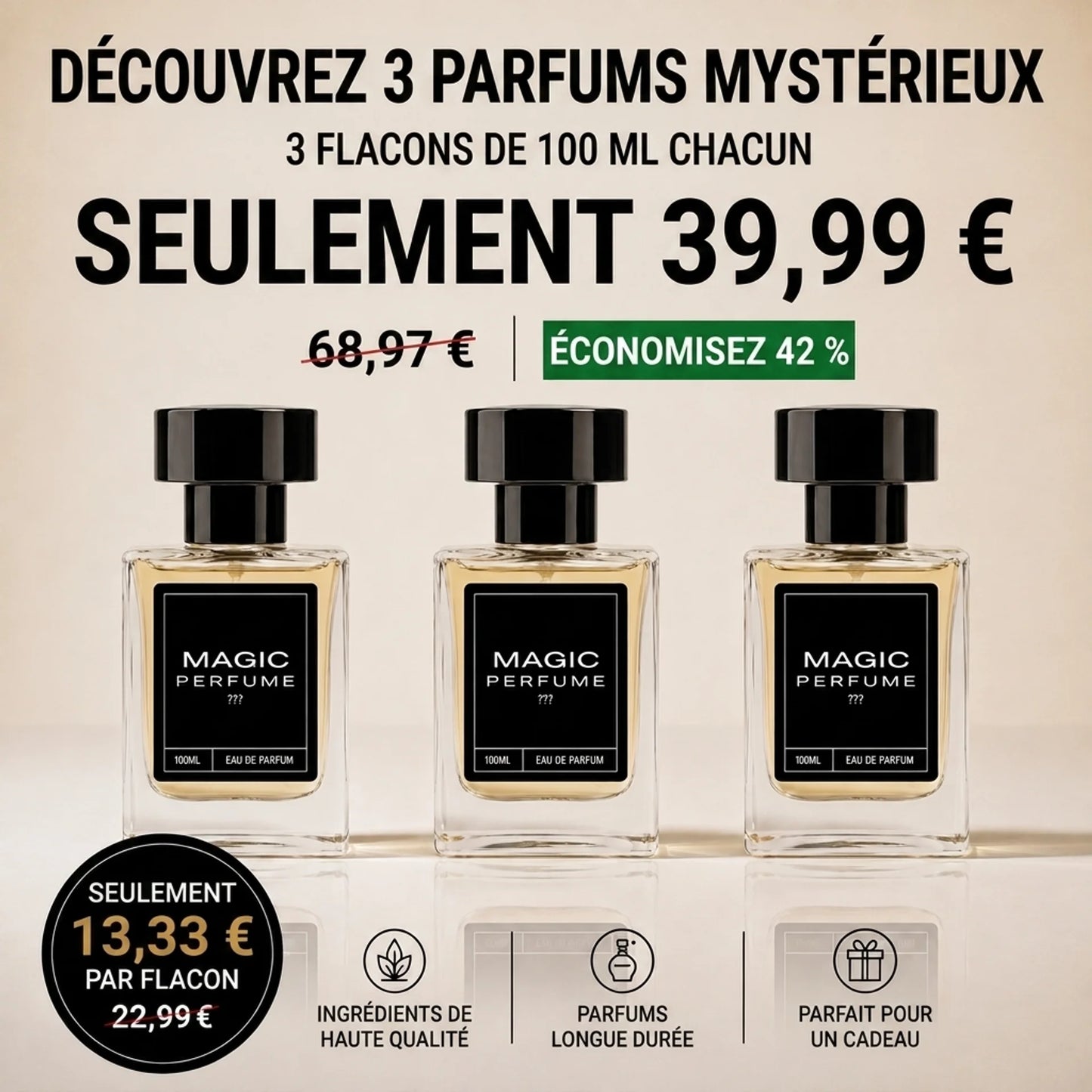 Profumi Misteriosi – 3X 100ml Flaconi di profumo