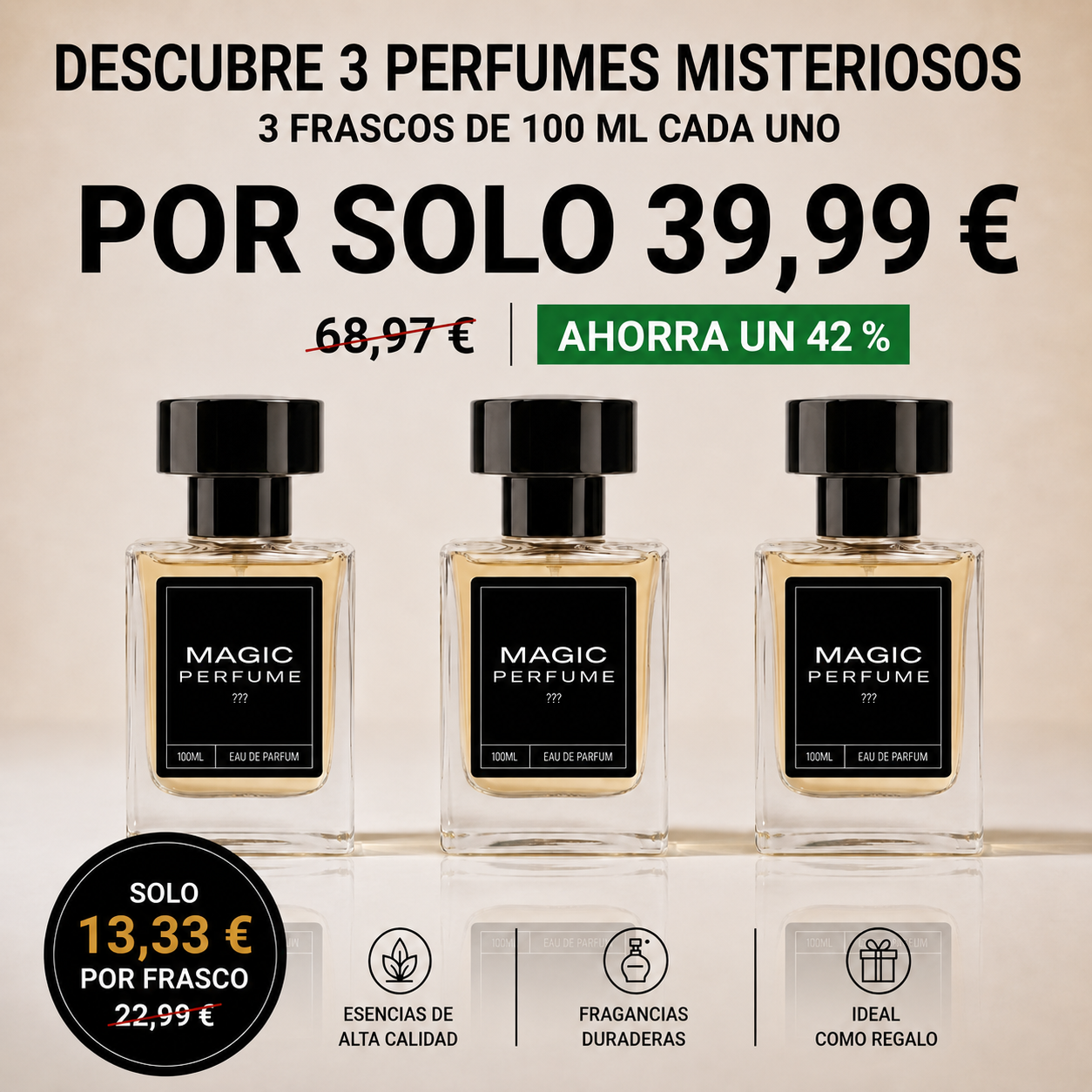 Profumi Misteriosi – 3X 100ml Flaconi di profumo