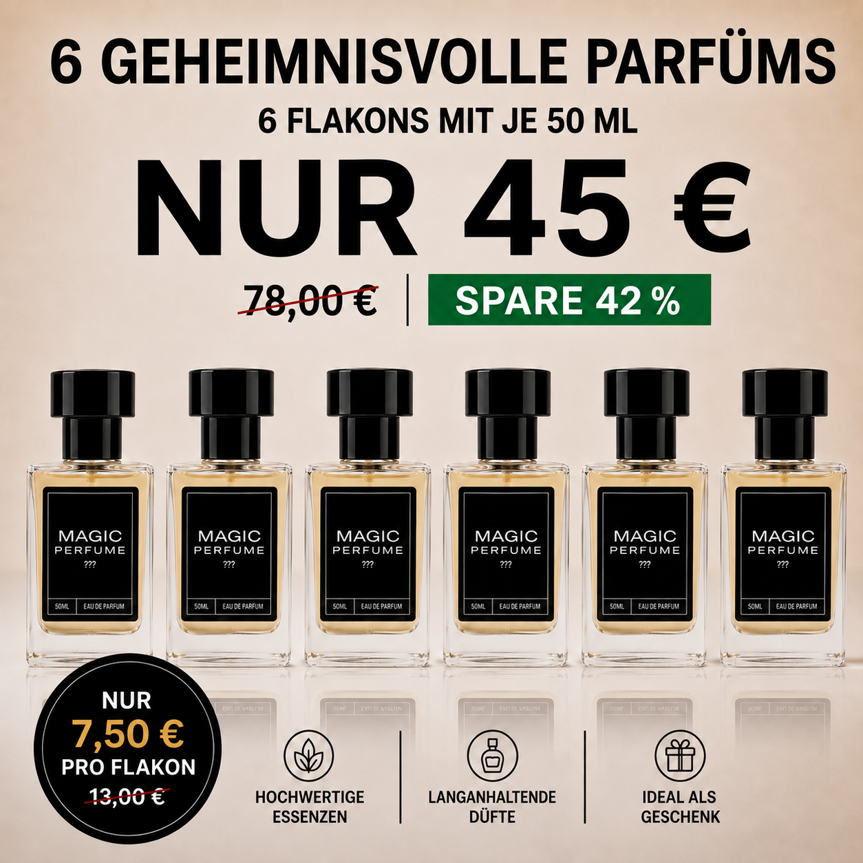 Profumi Misteriosi – 6X 50ml Flaconi di profumo