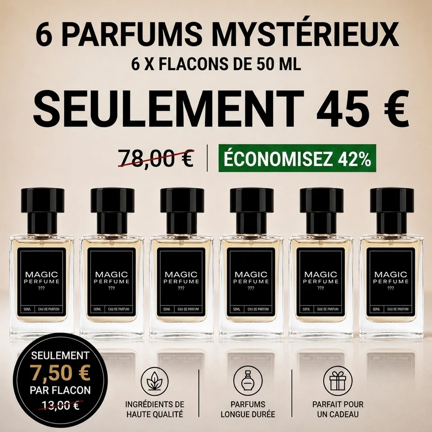 Profumi Misteriosi – 6X 50ml Flaconi di profumo
