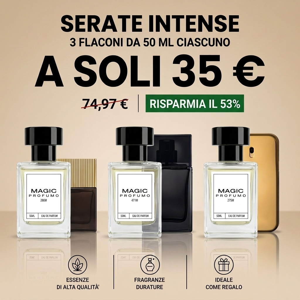 Serate Intense – 3 flaconi da 50 ml di profumo