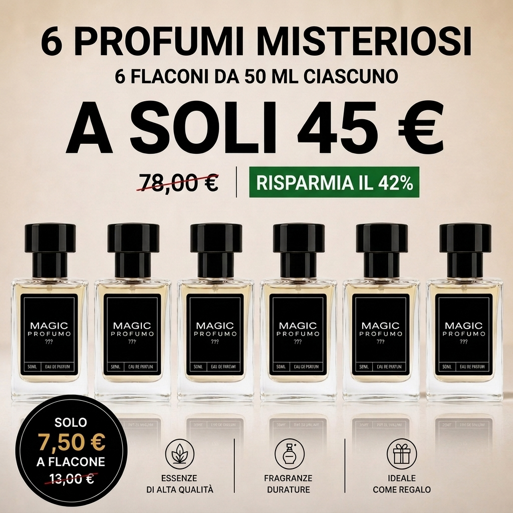 Profumi Misteriosi – 6 flaconi da 50 ml di profumo